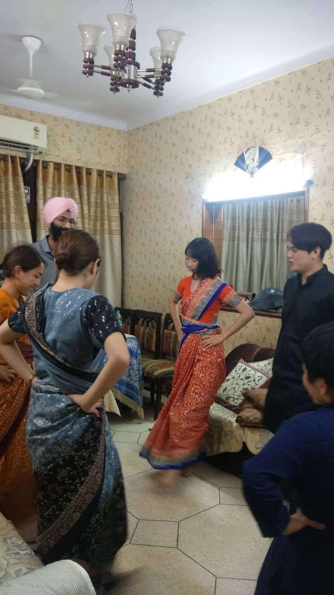 Guests in traditional Indian sarees